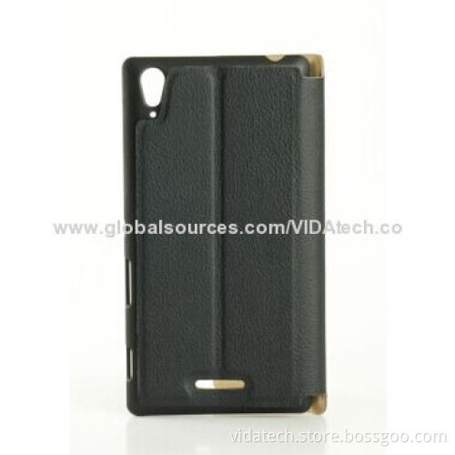 Leather Case with Standing for Sony Xperia T3 Factory